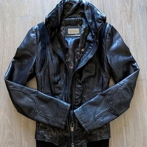 MACKAGE women's black leather moto jacket XXS